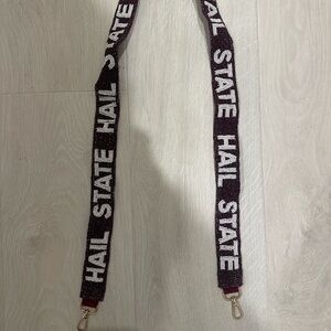 Maroon and White Hail State Strap